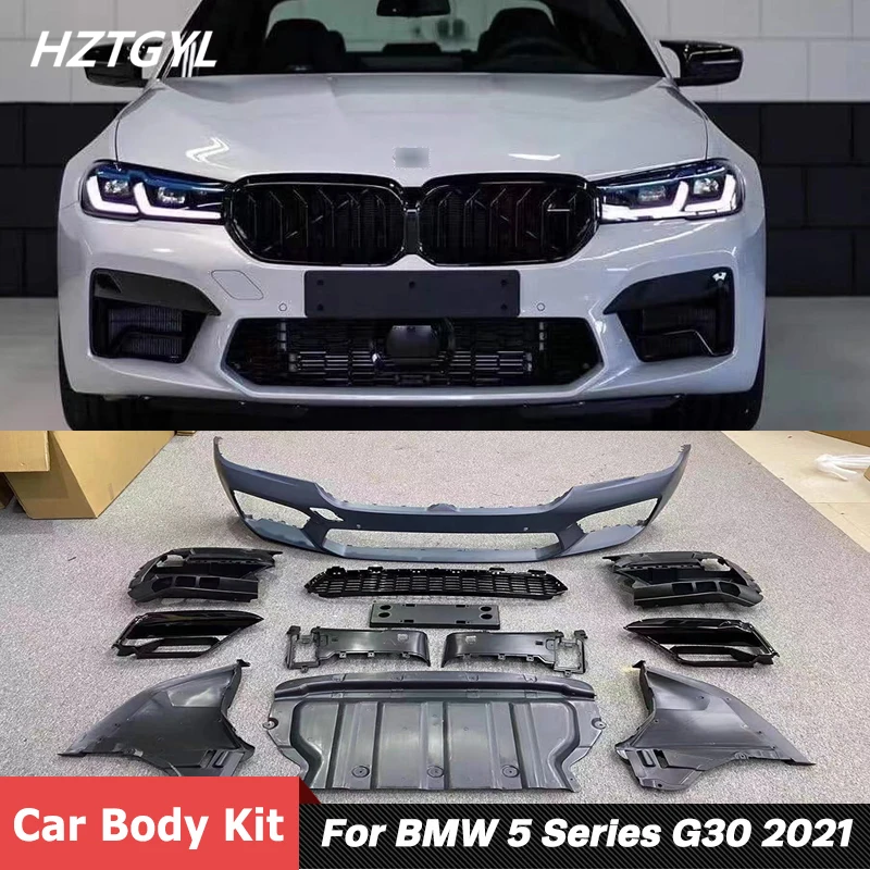 

Неокрашенный передний бампер из полипропилена, переднее крыло для BMW 5 серии G30 G38 525i 530i Facelift M5 2021