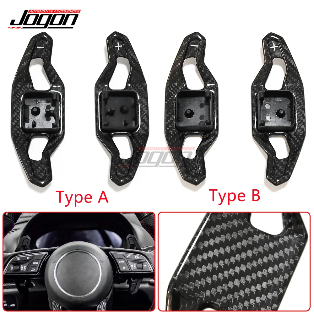 Carbon Fiber For Audi A3 8V S3 RS3 A4 S4 A5 S5 RS4 B8 B9 A6 A7 TT TTRS R8 Q3 Q5 Q7 Steering Wheel Paddle Extension Shifter Cover