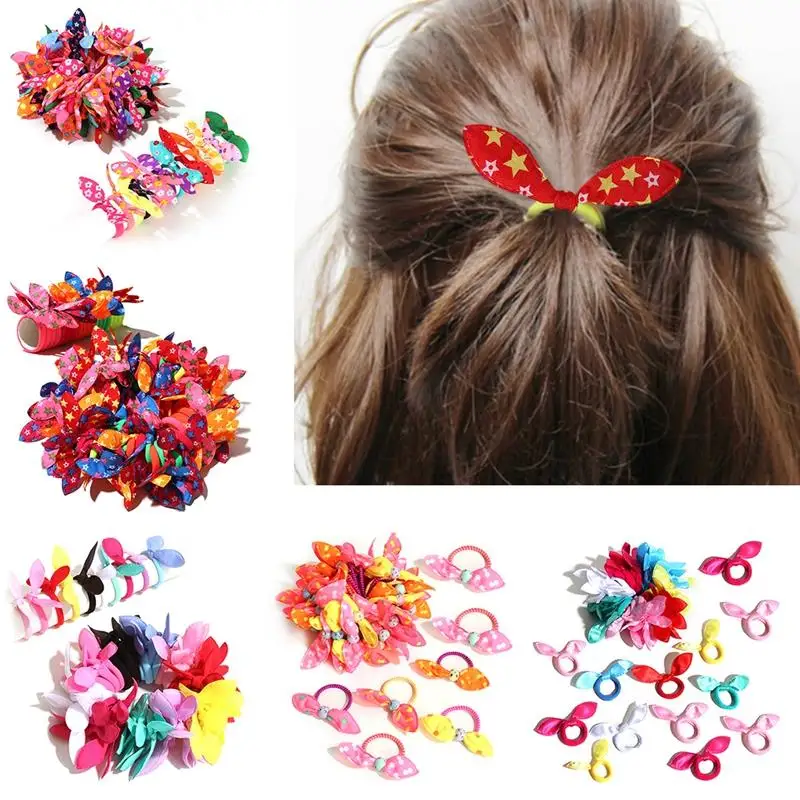 Nette Mädchen Kinder Haar Krawatten Kleine Haar Bogen Elastische Gummiband Haar Gum Nette Bowknot Scrunchy Haar Zubehör Haarband