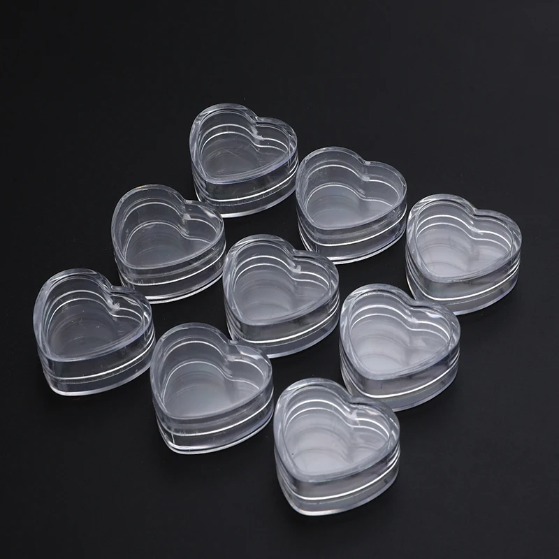 5/10/50PCS Plastic Heart Shape Empty Bottle Cosmetic Jar Lip Balm Cream Pot Jar Container for Cosmetics Travel Reusable Bottles