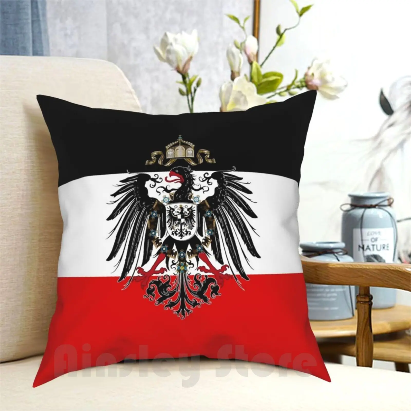 

German Empire Pillow Case Printed Home Soft DIY Pillow Cover Prussia Germany Flag History Kaizer Prussian Empire 1914