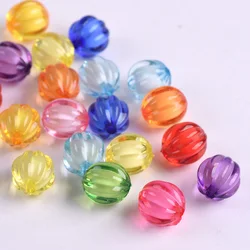 50pcs Round Pumpkin Shape 8mm 10mm 12mm Acrylic Plastic Loose Beads Wholesale Bulk Lot For Jewelry Making Findings