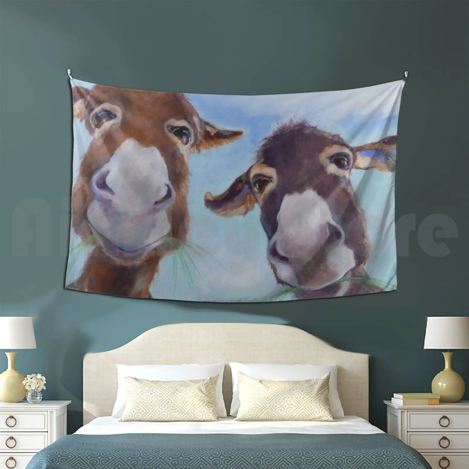 Mork And Mindy tapiz personalizado burro arte caballos equinos