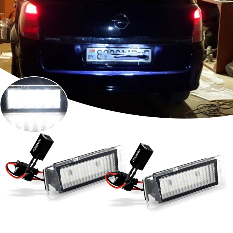 2pcs LED Licence Number Plate Light for OPEL VAUXHALL MOKKA Insignia Sports Tourer Cadillac GMC Chevrolet Cruze Camaro Corvette