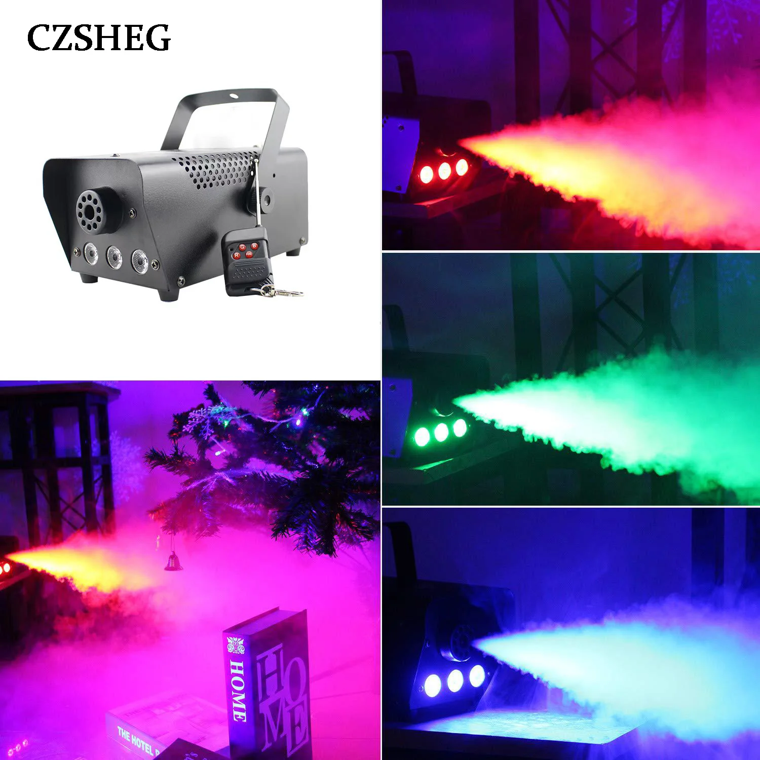 

500W Fog/Smoke Machine w/ Remote RGB LED DJ Thrower DJ Party family ball leisure parties Light Smoke Thrower