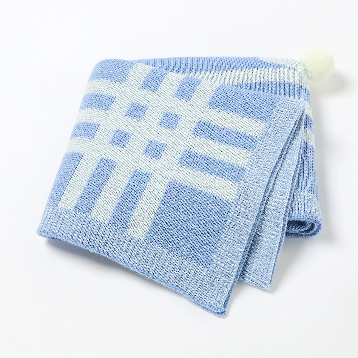 Soft Newborn Swaddle Wrap Girl Boy Cute Rabbit Plaid Bedding Crib Quilt Fashion Toddler Infant Baby Blankets Knitted