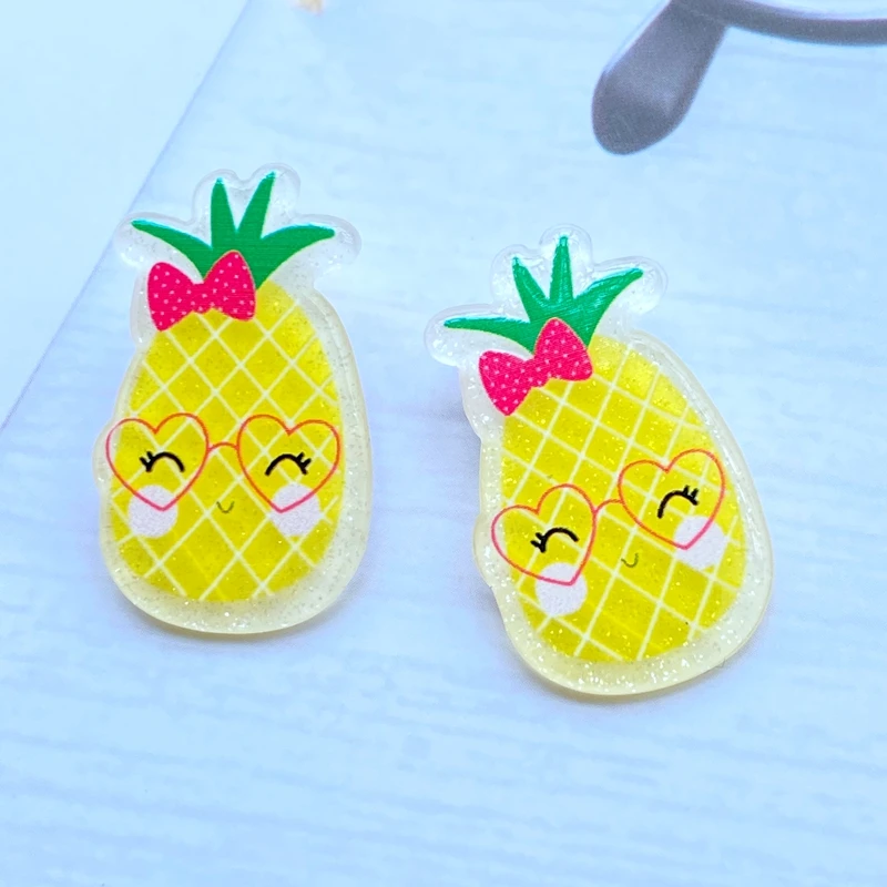 10Pcs Kawaii carino serie di frutta mista posteriore piatta cabochon acrilici Scrapbooking gioielli fai da te decorazione artigianale accessori H88