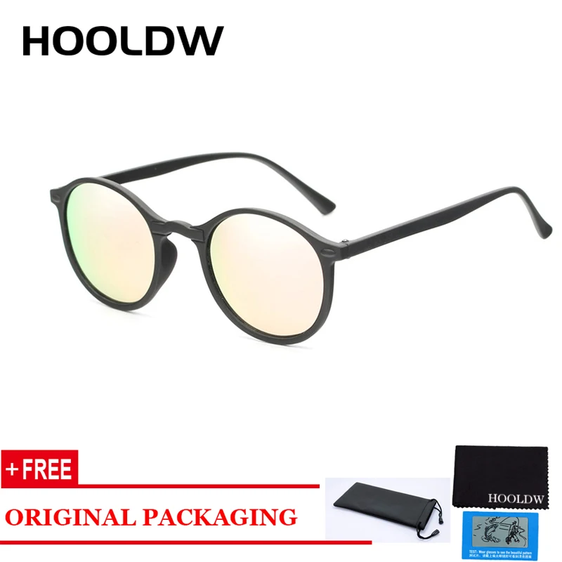 HOOLDW Vintage Women Polarized Sunglasses UV400 Men Retro Round Small Sun Glasses Male Driving Goggle Eyewear Gafas de sol