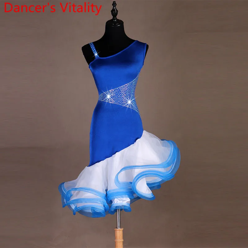 Women\'s Diamond Latin  Dance Sleeveless Tango Dance Dress Modern Dance / Cha Cha / Rumba Competition Dress