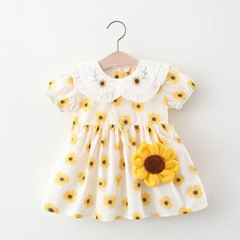 2021 Spring summer newborn baby girls clothes outfit casual dress for toddler girls baby clothing 1 2 year infant birthday dress