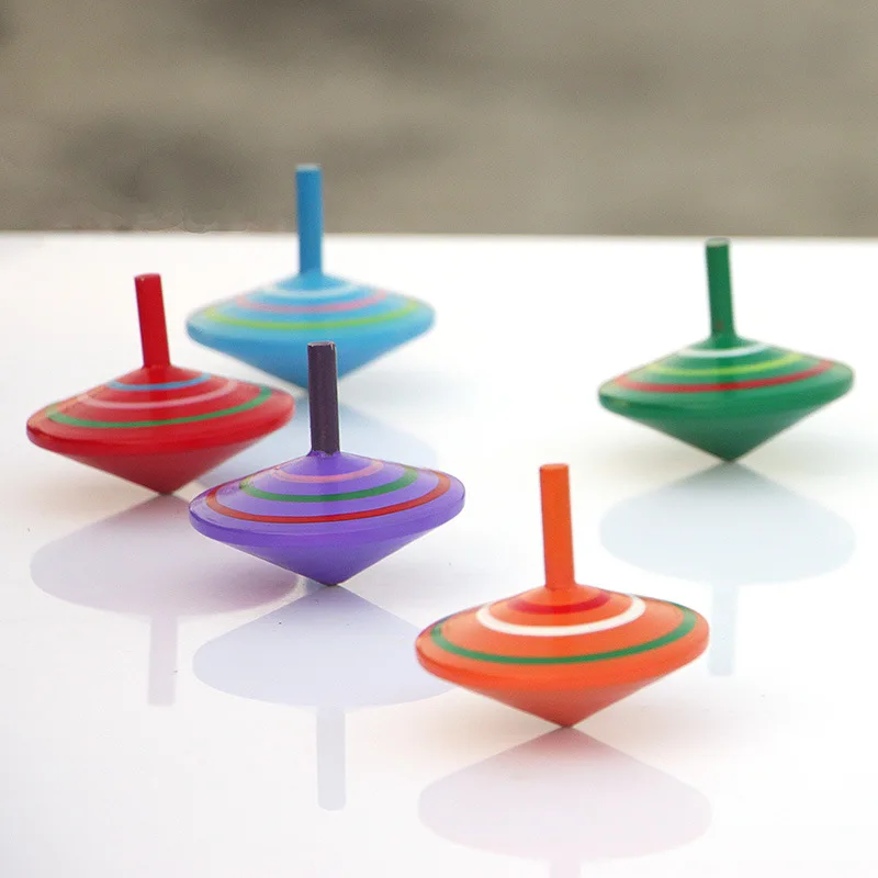 3 ชิ้น/ล็อตสีสุ่มไม้ Spinning Top ทรายค้อนดาบของเล่นไม้สําหรับเด็กทารกการเรียนรู้ Sensory Home เกม