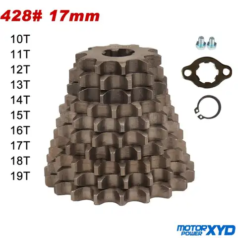 428# 17mm 10 11 12 13 14 15 16 17 18 19 Teeth Front Engine Sprocket For Dirt Pit Bike Monkey Dax ATV Quad Buggy Motorbike Chain