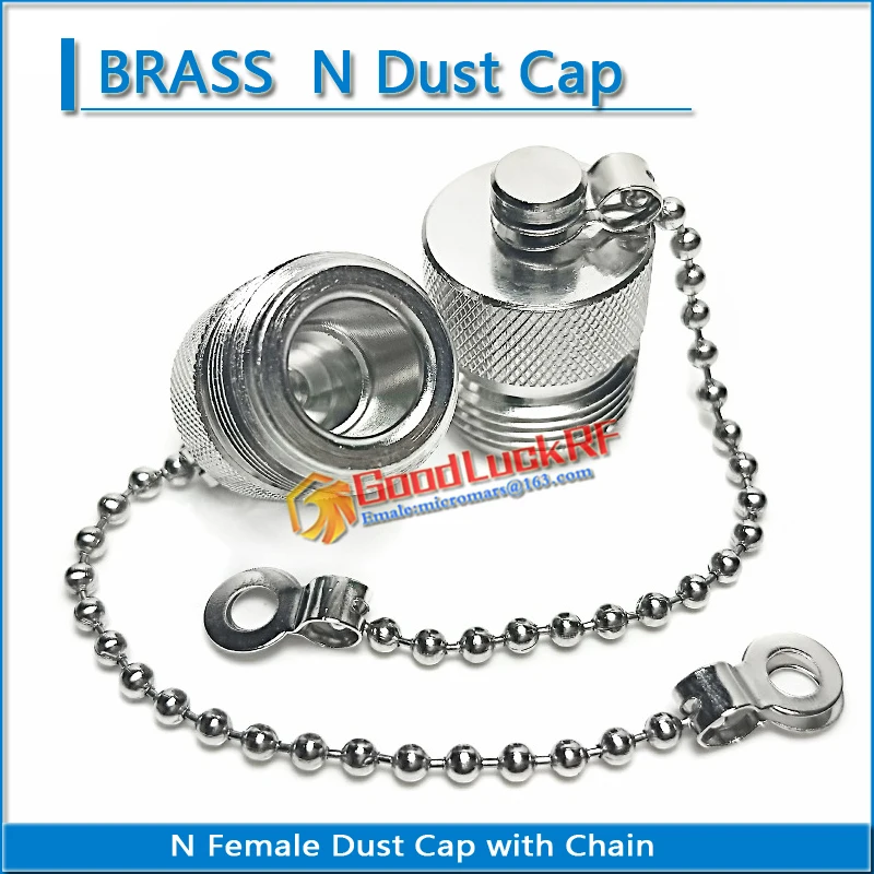 1X Pcs N Female Dust Cap with Chain Resistor RF coaxial Terminator Dust Cap Protective Cover Brass Adapters