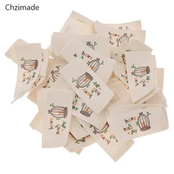 Lychee Life 50Pcs/lot Washable Cloth Woven Labels Cartoon Music Birdcage Sewing Tag Labels For DIY Colthes Materials