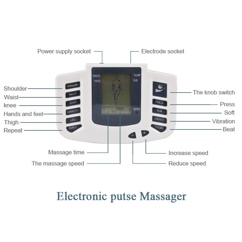 Tens Acupuncture Ems Massager Electro Stimulation Muscle Stimulator Electrostimulator Fisioterapia Physiotherapy Machine 16 Pads