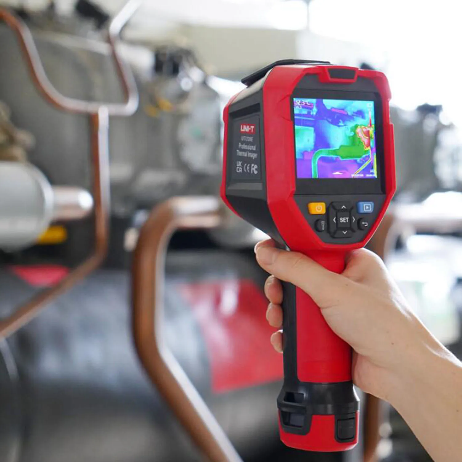Ручной тепловизор UNI-T UTi320E, инфракрасный термометр, быстрое отслеживание горячей и холодной точки промышленного электродвигателя