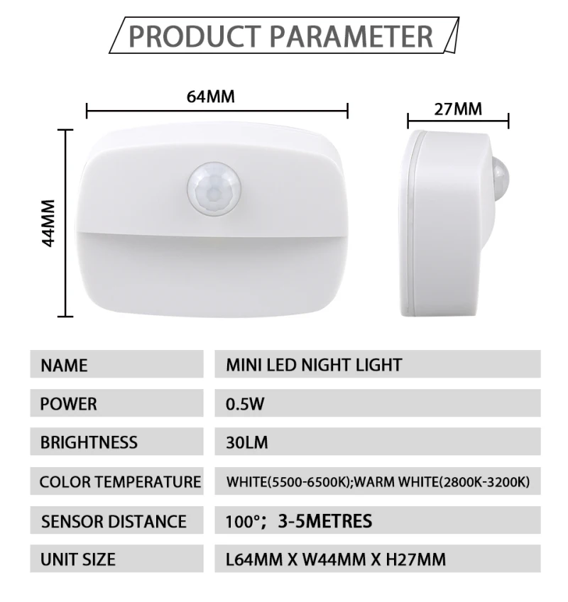 LED ضوء الليل اللاسلكية PIR استشعار الحركة ضوء بطارية تعمل اللاسلكية الجدار مصباح الممر خزانة LED خزانة الباب ضوء مصباح