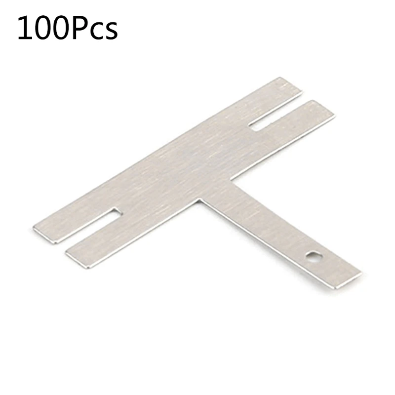 Nickel Strip 100 Piece T Shaped Nickel Sheets Plates Battery Nickel Plated Steel Belt Strip Spot Welding Connector