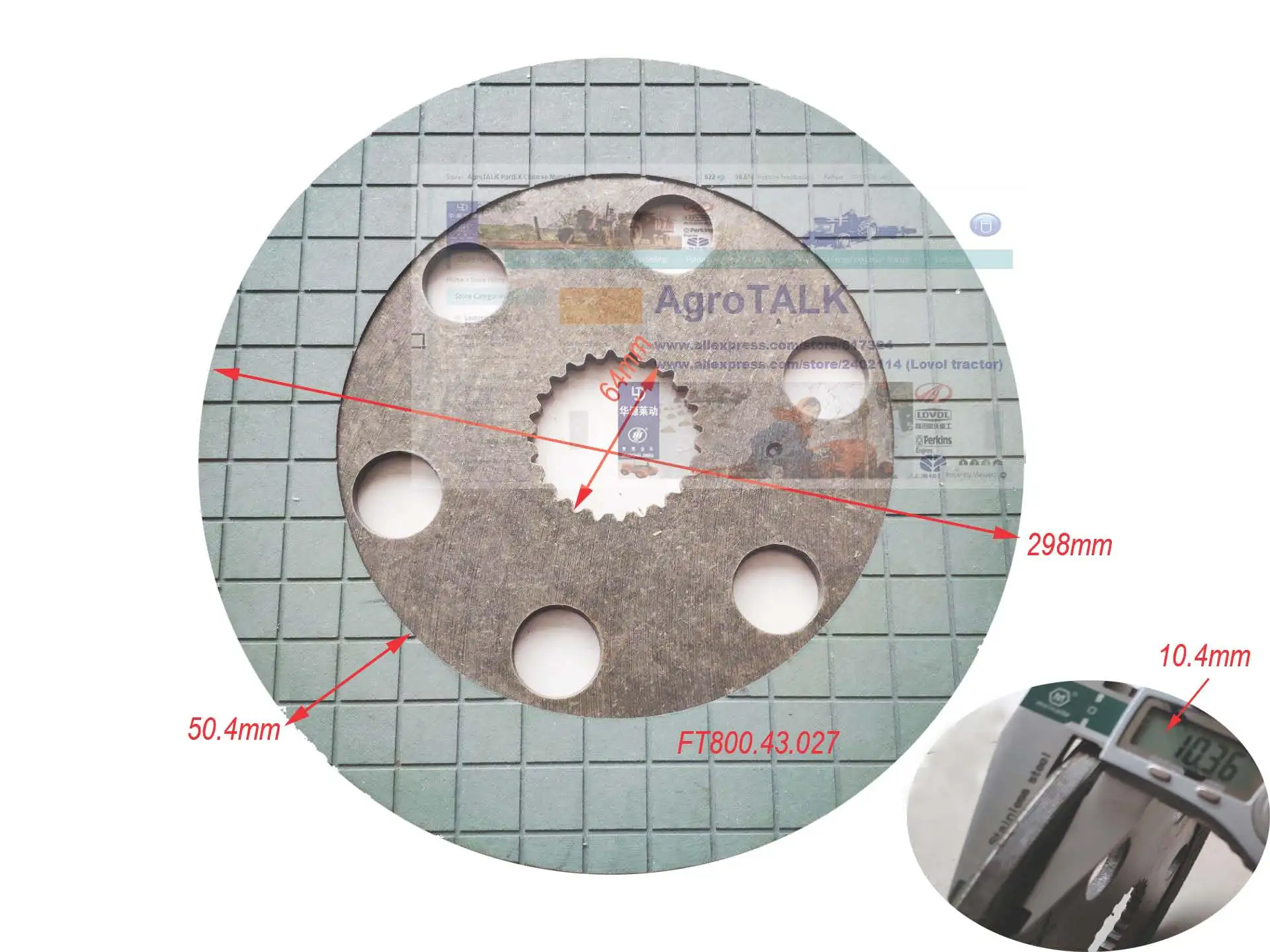 

FT800.43.027, the friction disc for Foton Lovol 80hp series tractor