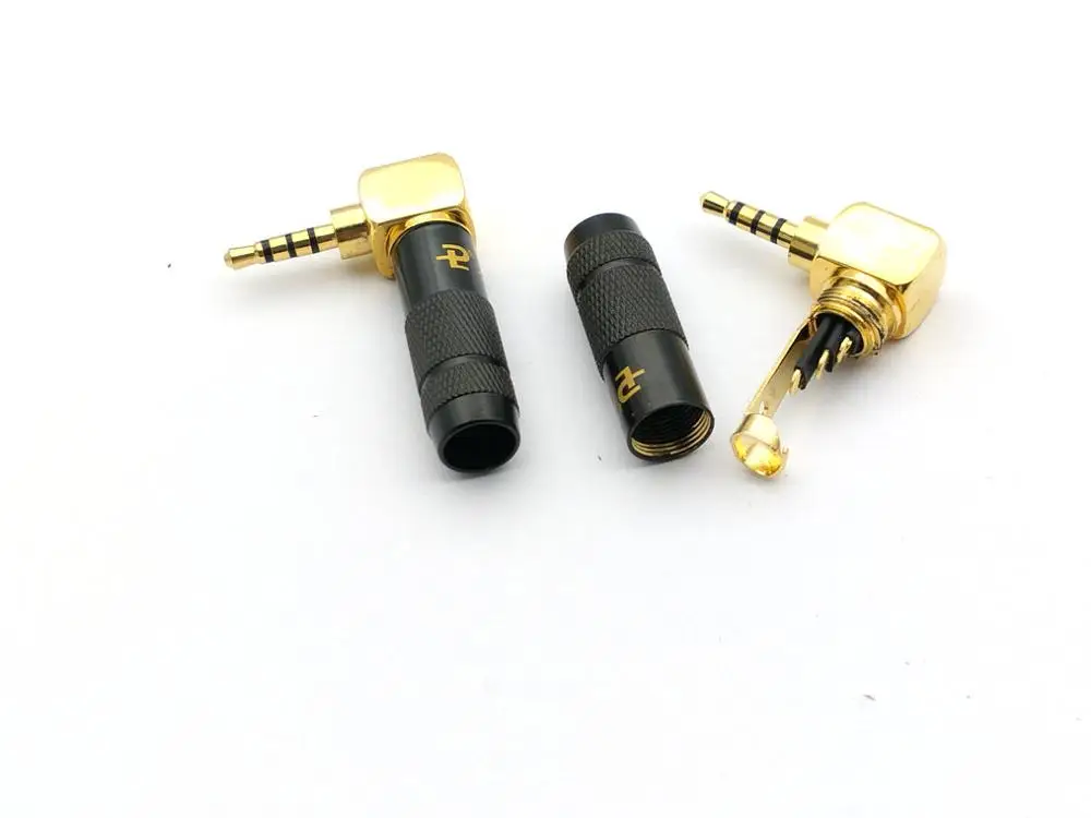 20pcs copper 2.5mm 4 Pole 90 degree Plug soldering adapters