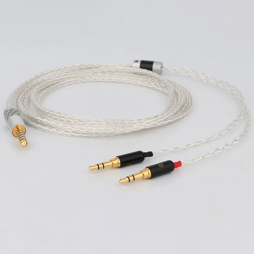 HIFI 8Cores 7N OCC Silver Plated Balanced Headphone Upgrade Cord Cable For Hifiman SUNDARA he400i he400s HE560 2x3.5mm