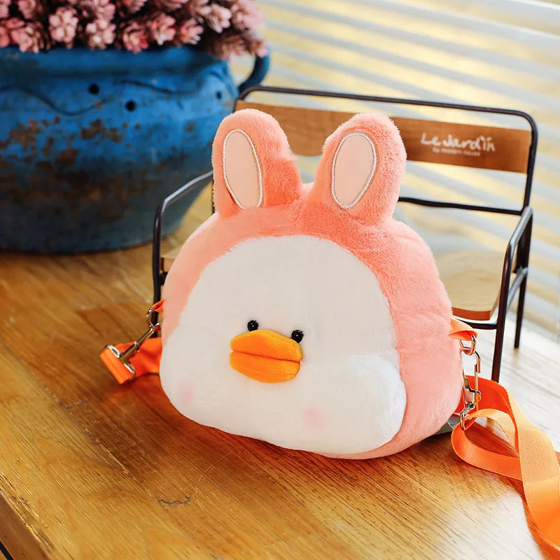 Plush Cartoon Animals Shoulder Bag Plush Toy Kids Plush Cartoon Plush Coin Purse Stuffed Duck Frog Doll Toys Girls Bags Gifts