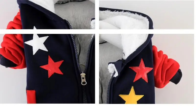 Neue Kinder-Sets Herbst Winter Dicke Plüsch-Baumwollkleidung Junge Mädchen Cartoon Kapuzenjacke+Hose 2-teiliger Anzug Kinder-Trainingsanzug 0-5 Jahre – Detail 7