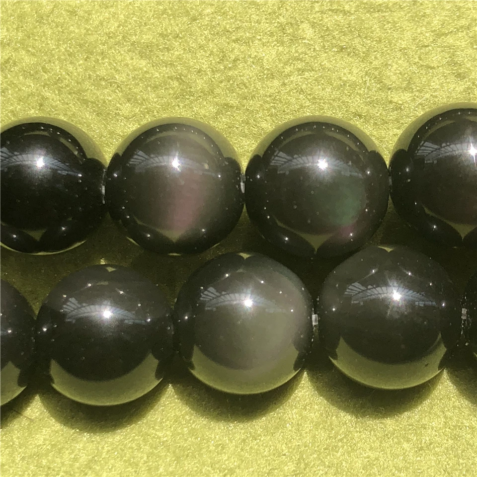 Colorful Rainbow Obsidian Beads 6-18mm Round Natural Loose Stone Diy Bracelet