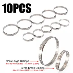 10PCS Drive Shaft CV Boot Clamp Kit Large & Small Universal Adjustable AXLE CV Joint Boot Crimp Clamp Stainless Steel For Auto