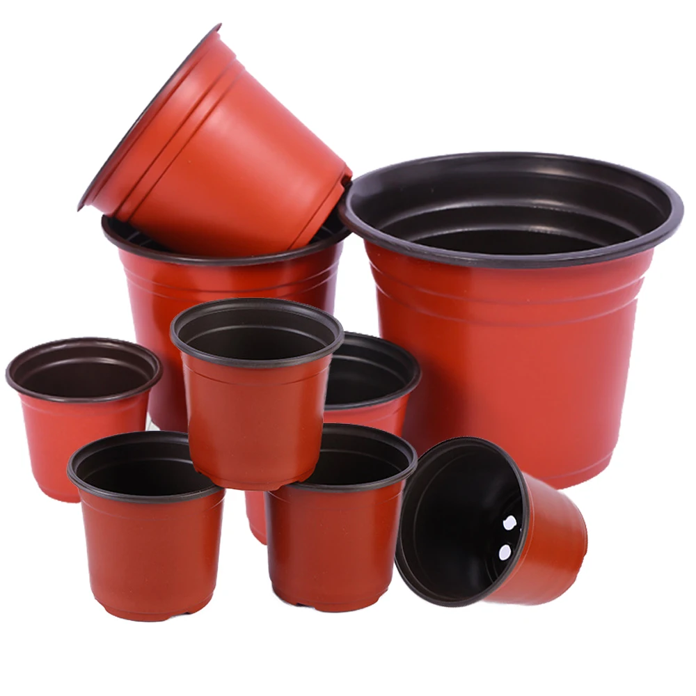 20/50PCS Mini Plastic Flower Pot with Holes Grow Box Fall Resistant Tray for Home Garden Plant Pot Nursery vegetables Transplant