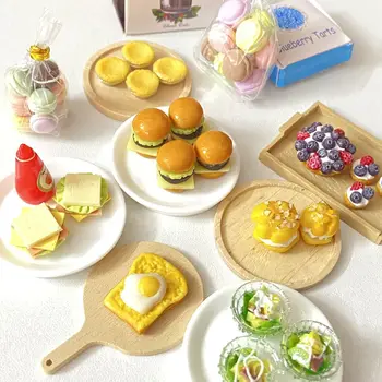 1 Set 1:1 Hamburger in miniatura Mini insalata di frutta finta cibo per Blyth barbie OB11 BJD casa delle bambole cucina gioca giocattoli accessori