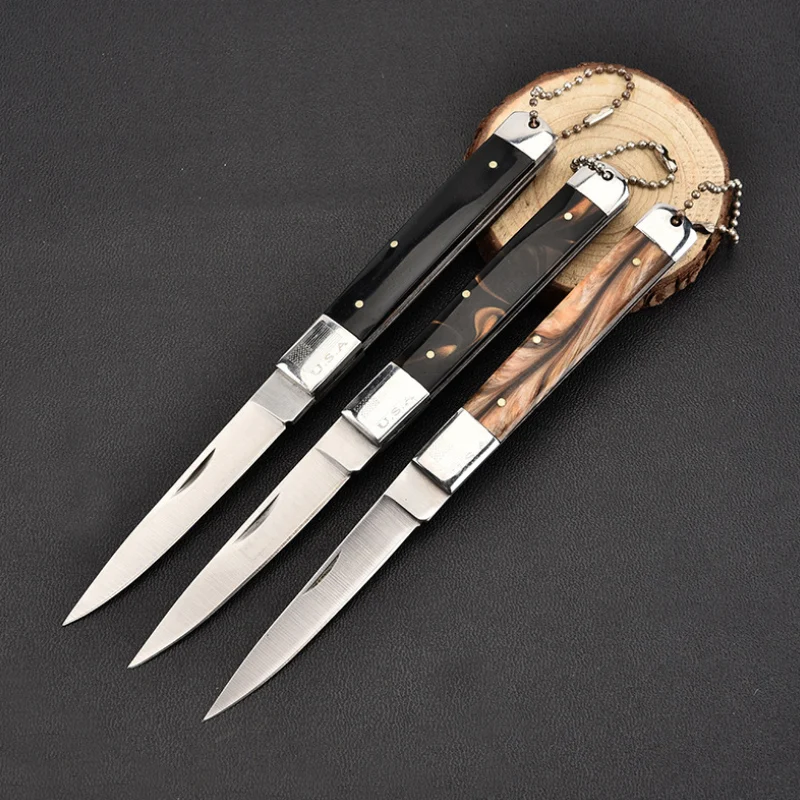 Kitchen Tools Mini Pocket Knife Wooden Handle Folding Knife Camping Fishing Cycling EDC Tools