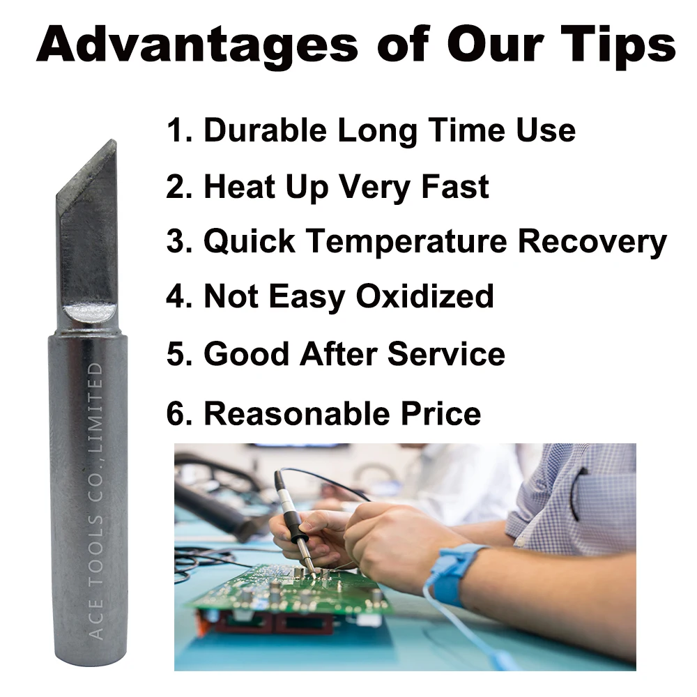 Soldering Tip 900M-T-K Knife 4.7mm for Hakko 936 907 Milwaukee M12SI-0 Radio Shack 64-053 Yihua 936X-Tronics 3020 Iron Bit