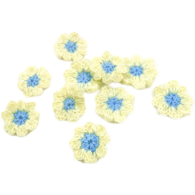 15pc/lot knitted flower patches for clothing DIY flower embroidered parches appliques for wedding dresses decoration parch ropa