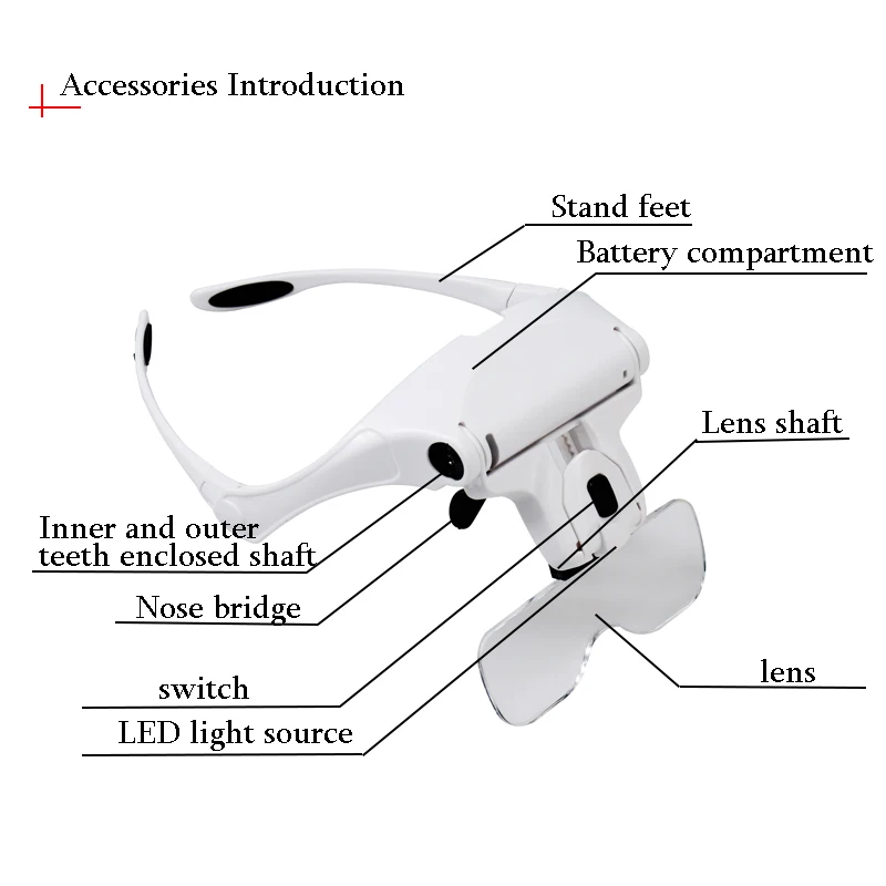 magnifying glass illuminated magnifier glass With Adjustable 5 Lens Loupe LED Light For Soldering Reading repairing electronics