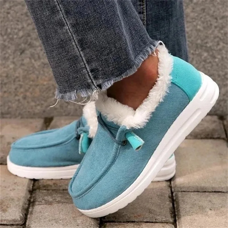 

Women's Winter Boots 2021 Warm Plush Velvet Ankle Snow Boots Lace Up Soft Winter Sneakers Comfortable Cotton Shoes for Women