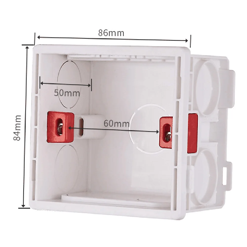 Mounting Box for 86*86mm  Wall Switch and Socket Wallpad Cassette Universal White Wall Back Junction Box 86 type