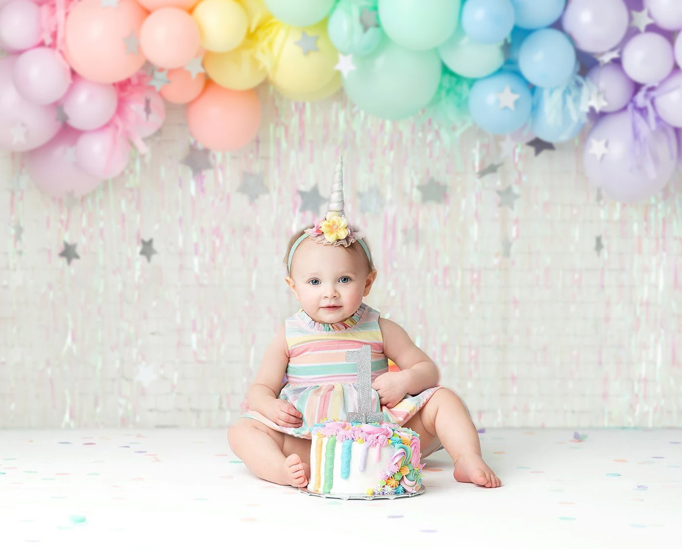 Mocsicka фон на день рождения мерцающая маленькая звезда портрет Радужные воздушные шары вечерние украшения торт Smash фон детская фотостудия