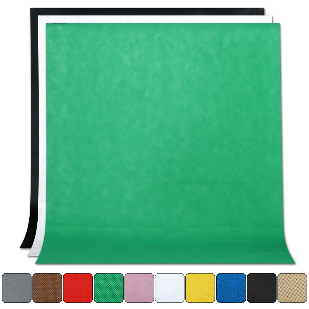 

1.6Mx2M/3M/4M Photography Photo Studio Simple Background Backdrop Non-woven Solid Color Green Screen Chromakey 10 color Cloth