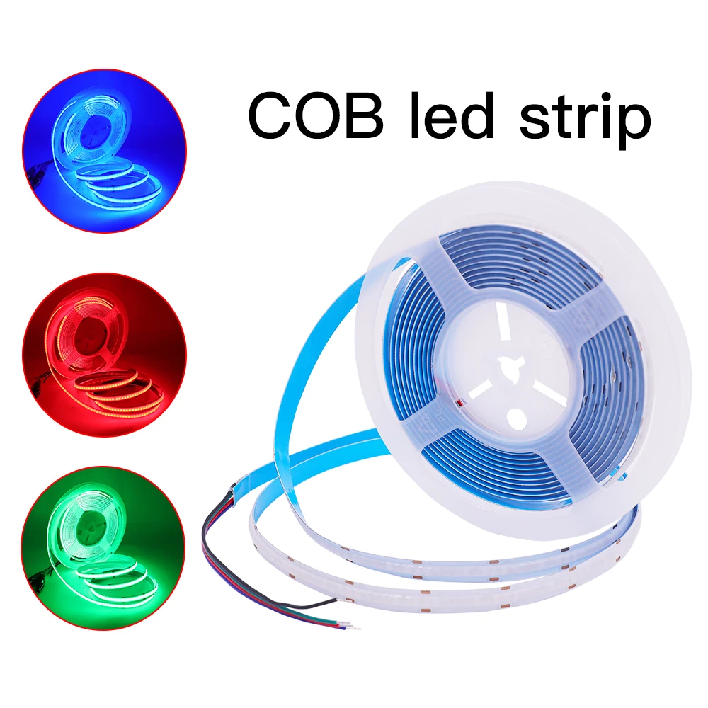 

DC24V RGB COB LED Strip 768 LEDs High Density Super Bright Flexible COB LED Lights Lamp 10mm Dimmable FOB Linear Ribbon 5m/lot