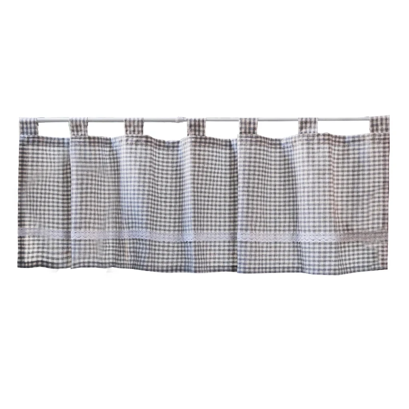 Nordic sling lattice grey short curtain lace half curtain porch partition hanging curtain cabinet curtain pastoral dust curtain