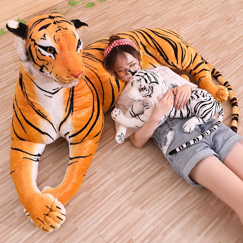 Simulation Tiger Doll Animal Plush Toy Cute Vivid Tiger Doll Brown Tiger Childen Birthday Gift Home Decor 67inch 170cm