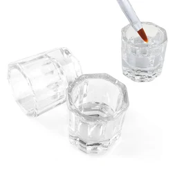1pcs Nail Crystal Glass Nail Cup Acrylic Liquid Dappen Dish Clear Bowl Nail Powder Holder Container Equipment  Tools