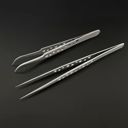Industrial Tweezers Electronics Anti-static Curved Straight Tip Precision Stainless Forceps Phone Repair DIY Hand Tools Sets