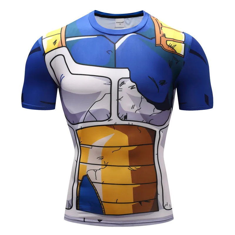 Bodybuilding Quick drying Compression Shirts Men Anime Goku 3D Printed T shirts Short Sleeve Vegeta Cosplay Costume Tops