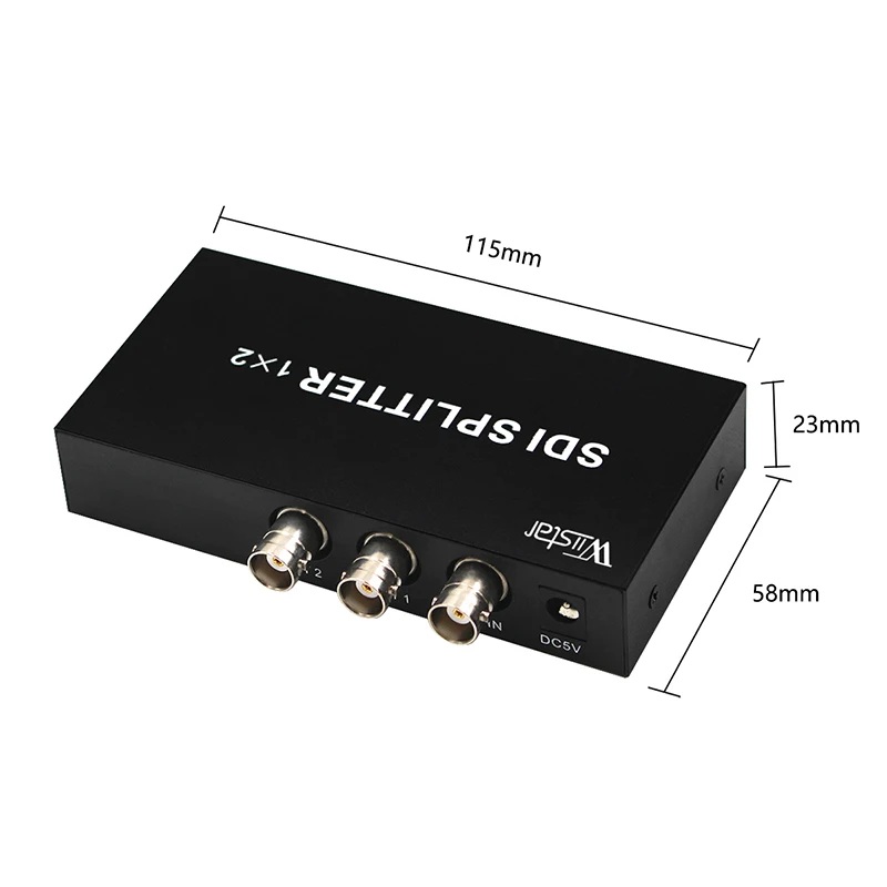 Wiistar SDI wideo 1x2 SDI Splitter 1 w 2 wyjście wsparcie 3G/HD/SD-SDI SDI wzmacniacz sygnału dla wideo telewizyjne projektor kamera monitorująca