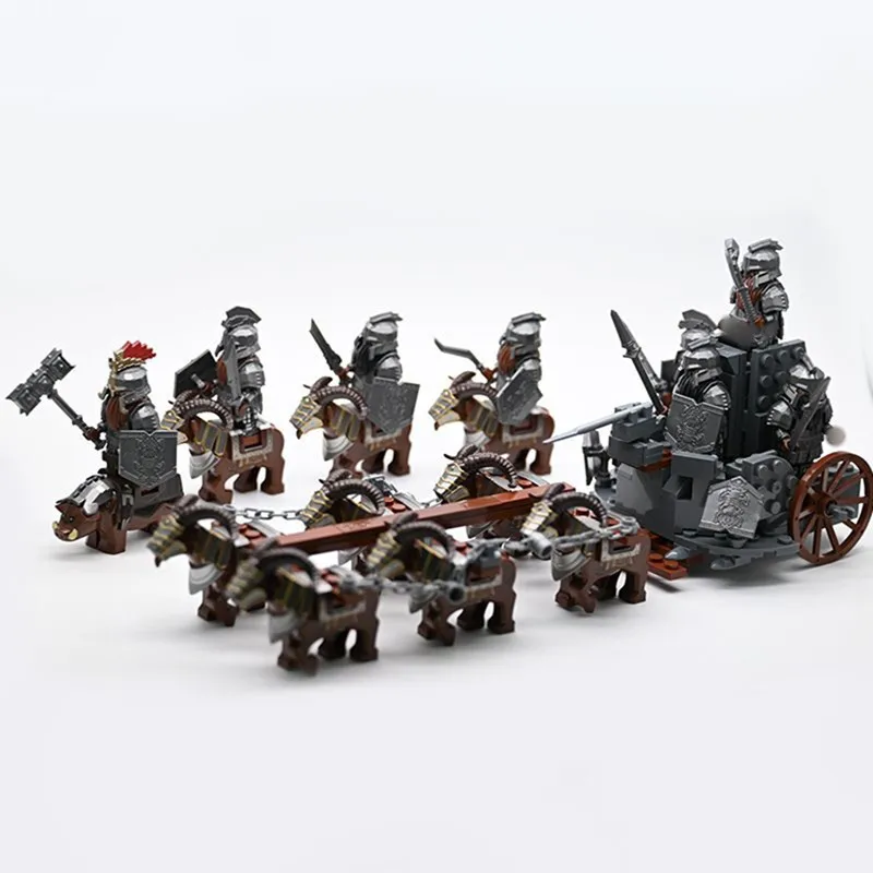 MOC Building Block Medieval Accessories Assemble Wild Boar Mounts Horn Sheep Goats Dwarves Chariot Soldiers Kids Toys