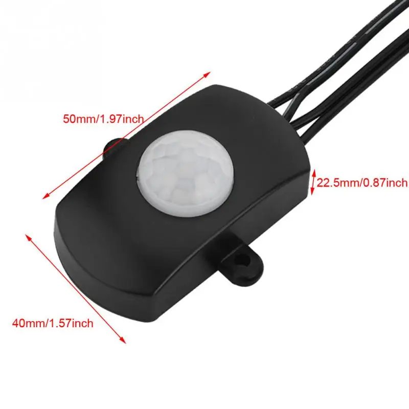 DC 12-24V 5A Mini Adjustable Auto PIR Infrared Motion Sensor Detector For LED Light Strip Switch lighting 5.5 DC plug