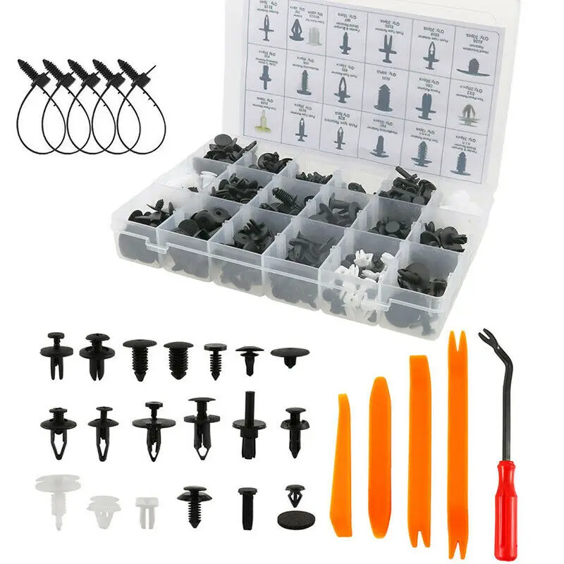 

435pcs 18 Sizes Car Push Pin Rivet Trim Fastener Moulding Clips Assortment Set