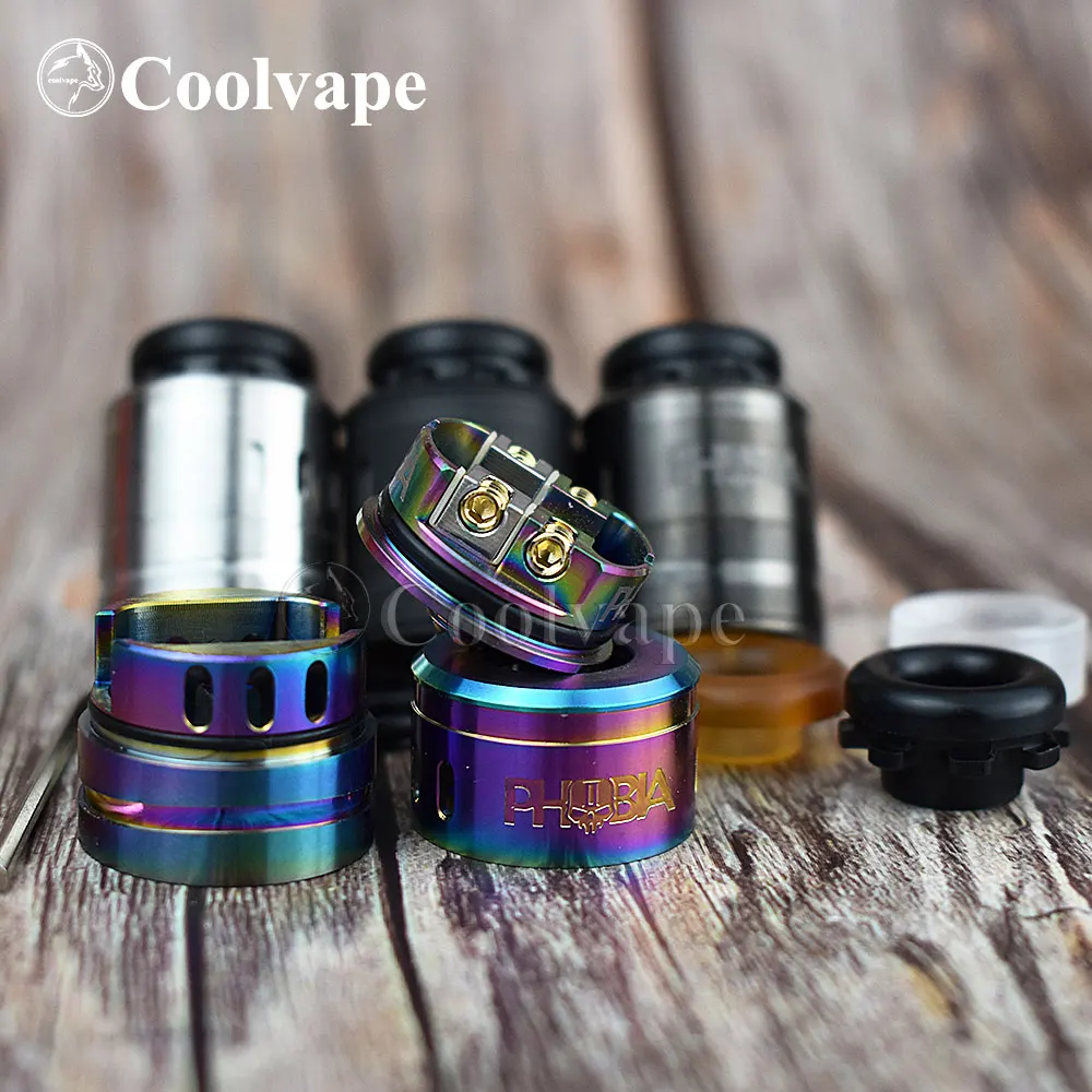 فوبيا V2 RDA إعادة البناء خزان البخاخة نازف خزان مع squonk BF دبوس 24 مللي متر قطر vs Hellbeast RDA خزان